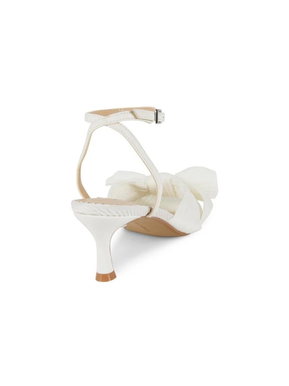 Saks Fifth Avenue Ivory Bow Ankle-Strap Heels - Picture 3 of 4
